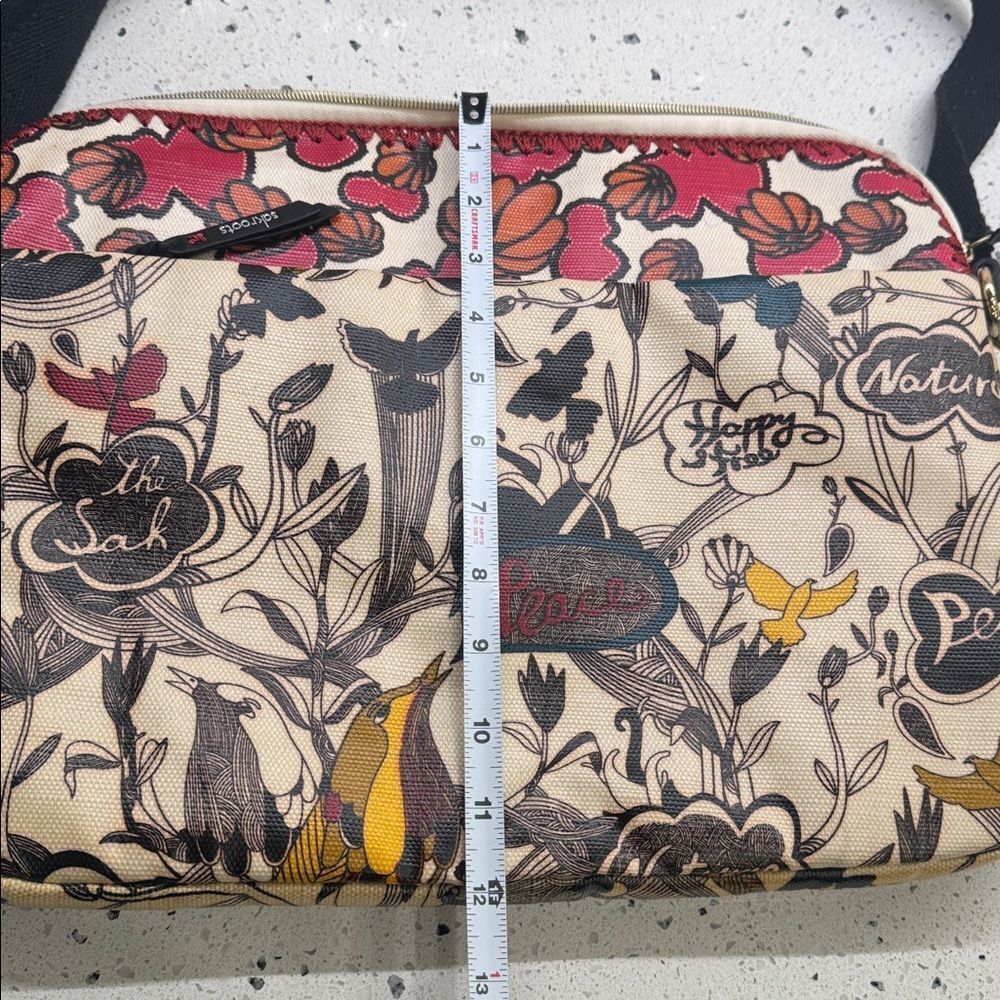 Sakroots Boho Chic Botanical Floral Laptop Case Crossbody Coated Canvas Bag EUC - Picture 7 of 12